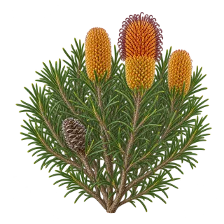Banksia spinulosa, Beispielillustration