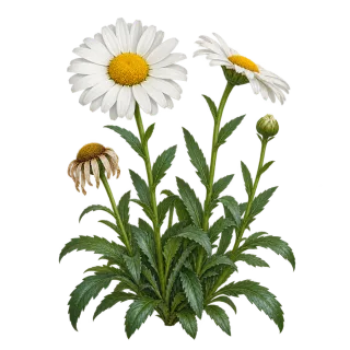 Shasta daisy, representative illustration